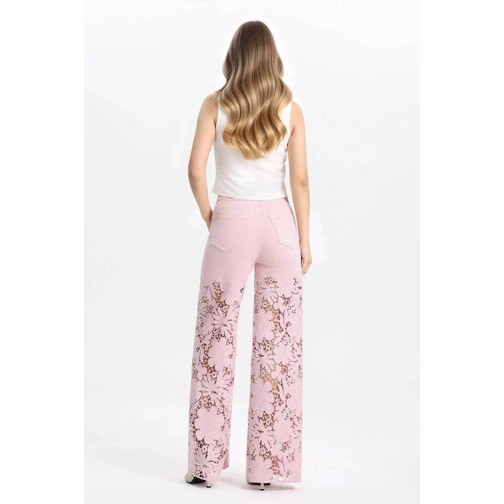 NEW BAYEAS flora high rise wide leg jeans in lavender pink - Picture 4 of 7